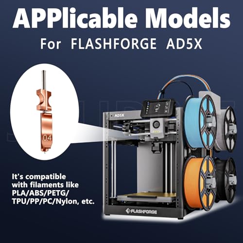 Image of 3-Pack 0.4MM Upgrade High Flow Hotend Kit for Flashforge AD5X Nozzle, All Metal 3s Quick-Detachable Nozzle kit,HTR 550C Hardened Steel Nozzle,32mm /s High Flow,600mm /s High-Speed AD5X Parts