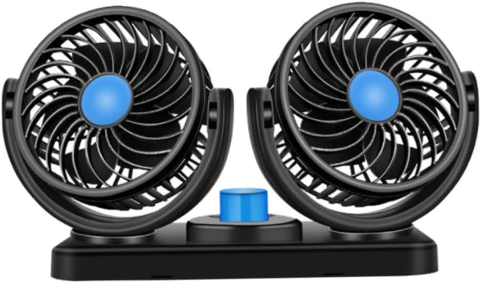 Car Fans Dual Head Electric Cooling Air Fan Portable Car Seat Fan for SUV RV Vehicles Boat Golf Cart Cooling Fans : Electronics