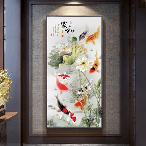 Peinture murale chinoise haut de gamme impression sur toile encadrée paysage 55x110