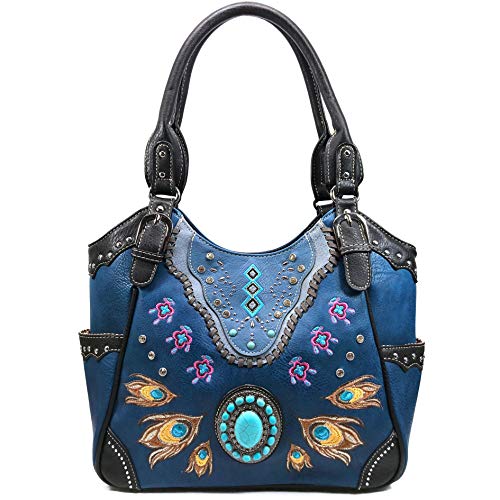 Bolso Tote para mujeres con pluma de pavo real miniatura 1