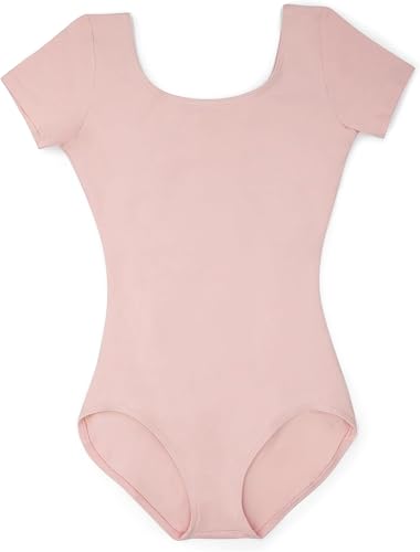 Capezio Girls' Classics Short Sleeve Leotard - Pink, Large (10-12)
