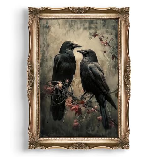 Eeuqiauot Crow Canvas Wall Art Dark Academia Poster Dark Academia