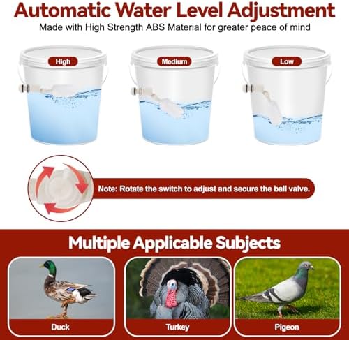 Kalolary Automatic Chicken Watering System with 1/2" PVC Pipe, Poultry Waterer Feeder Complete Kits for Coops,Duck, Chicks, Goose, Turkey, Bunny and Bird Poultry (58 Accessories Included) - 3
