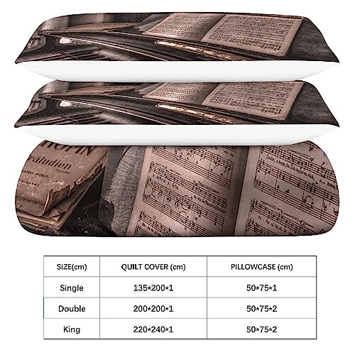 Housse de couette music notation parure de lit 3D lit king 3 pièces SCOOVY