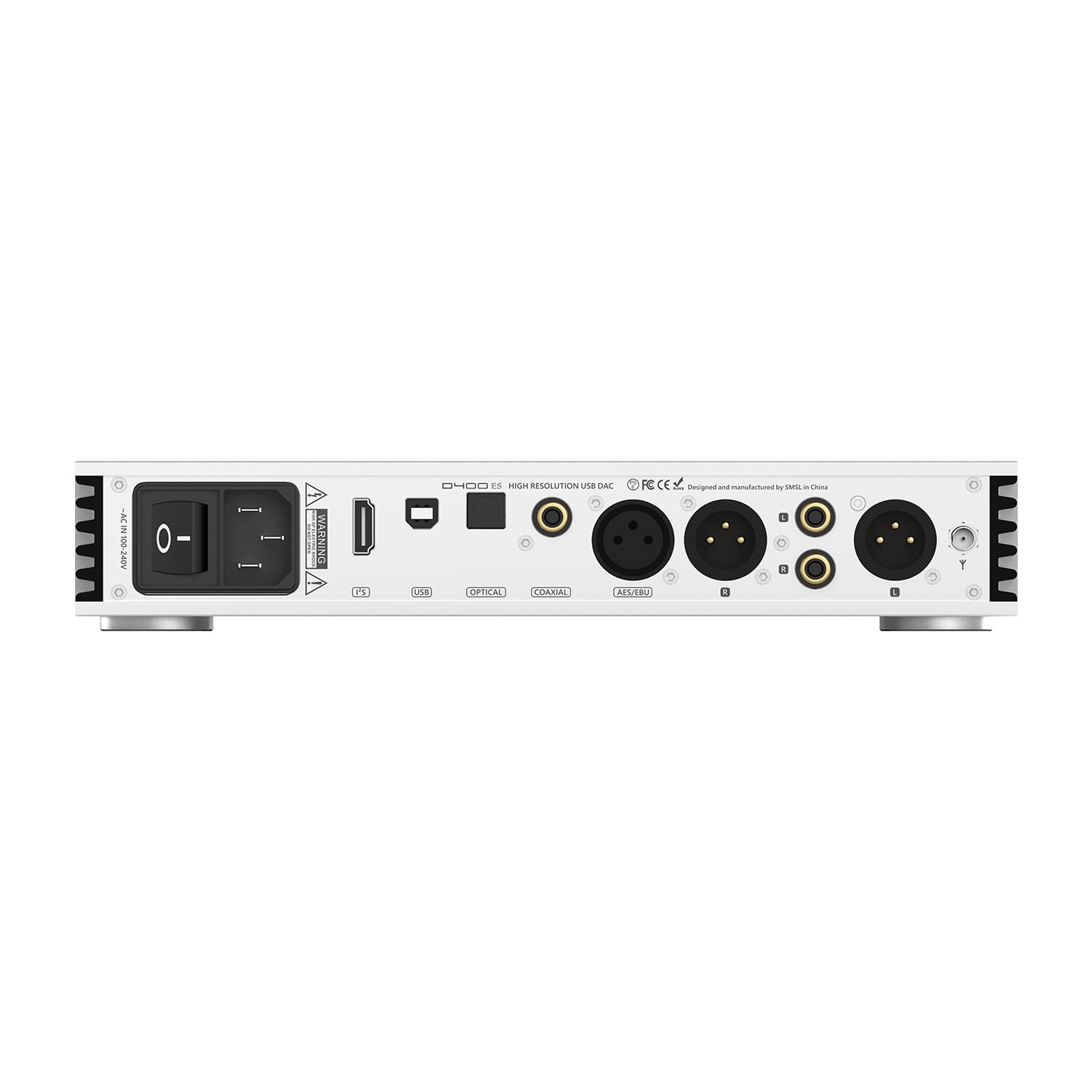 S.M.S.L D400ES Audio DAC, ES9039MSPRO Chip, MQA Hard Decoding XMOS XU-316 DSD512 PCM aptX THD+N 0.00005%(-125dB), USB/Optisch/Koaxial/Bluetooth/I²S/AES Eingang mit Fernbedienung