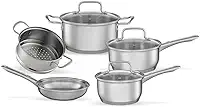 Brinox - Jogo de Panelas Aço Inoxidável Fundo Triplo 5 Peças Jasmin com Indução - Inox