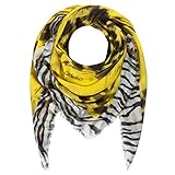 Fein transparent CODELLO Damen Tuch, Halstuch, Edler Glanz  Animal-Print  90% Modal, 10% Seide  120 x 120 cm
