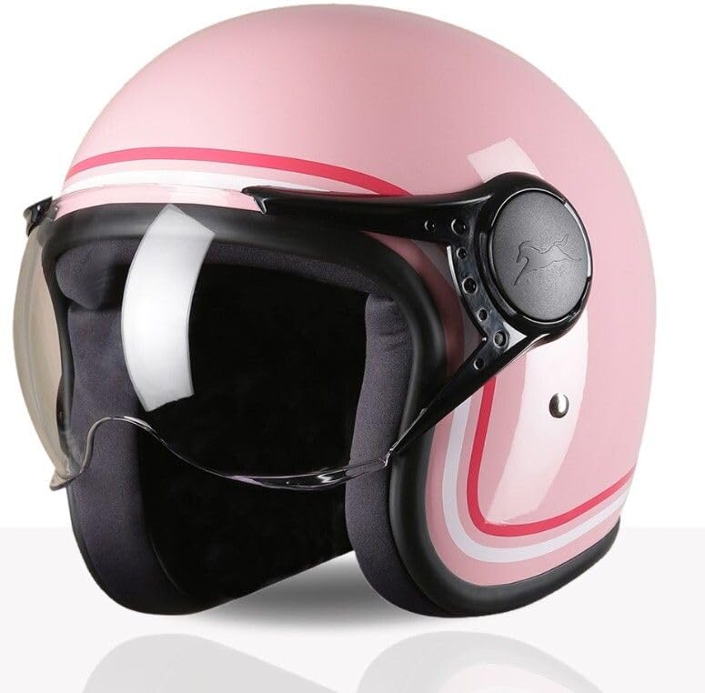 Image of TVS MissFit Women's Open Face Helmet | Lightweight Shell | Pastel Colors Designed Exclusively for Women | Extreme Comfort Fit for Girls | Clear Visor | DOT & ISI Certified