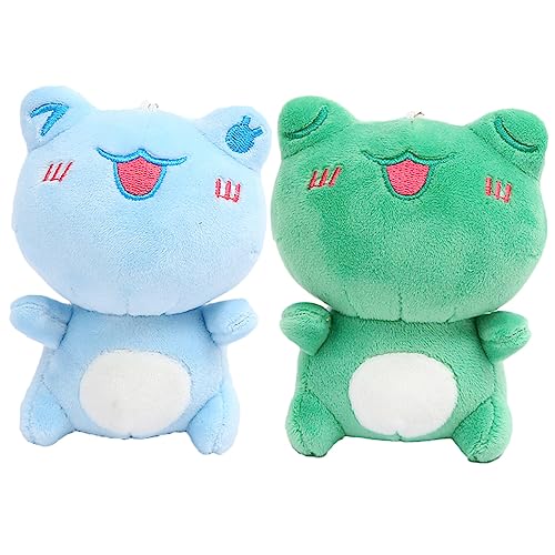 BRIGHTFUFU Cute Plush Frog Keychain Decor Stuffed Animal Pendant for Women Small Keyring Charm Workmanship