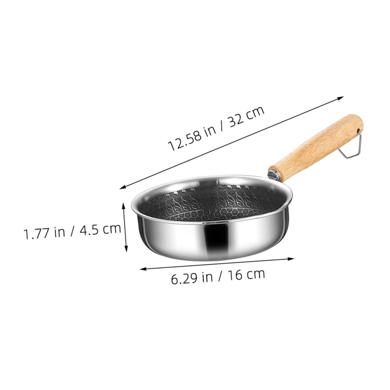 Alipis Edelstahl Bratpfanne 16cm Antihaft Wabenstruktur Induktionsgeeignet für Eier Steak Kompakte Haushaltspfanne