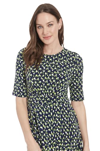 London Times Elegant Half-Sleeve Mid-Calf Work Dresses for Women4