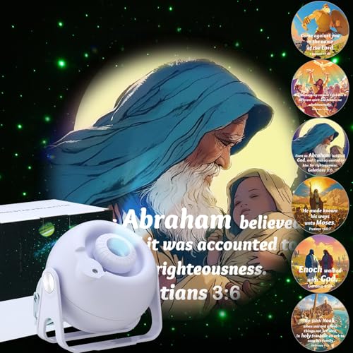 Image of Aurelema Bible Verses Projector Galaxy Projector Includes 6 Interchangeable Christian Discs Night Light Set Project Religious on Walls or Ceilings for Christian