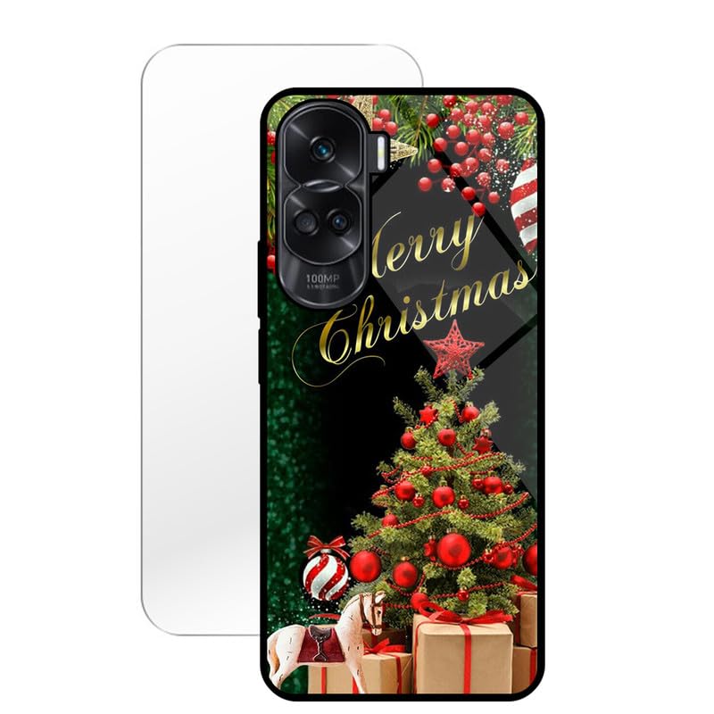 Cover Natalizie Per Honor 90 Lite 5G - Confezione Da 2 Custodie Morbide In Silicone Trasparente - Tema Albero Di Natale E Cervo - Regalo Donna - 3
