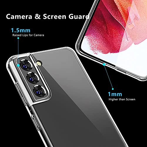 Image of NISHTECH for Samsung Galaxy S21 5G Premium Transparent Hybrid Soft Slim Dust Proof Back Case Cover Silicone with Camera Protection