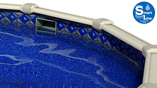 Smartline Crystal Tile 15-Foot-By-30-Foot Oval Liner | Unibead Style | 54-Inch Wall Height | 25 Gauge Virgin Vinyl Material | Heavy-Duty Liners | Designed For Steel Sided Above-Ground Swimming Pools #TOP1