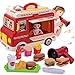 Play Food Truck Veicolo Giocattolo con Suono e Luce per Bambini Fai Finta di Giocare a Bambola Cambia Voce Megafono per Ragazzi Ragazze 3 Anni