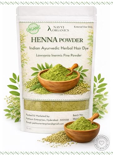 Image of Natural Henna Powder (200g) with Spoon for Hair Growth and Conditioning, Chemical Free Herbal Hair Color