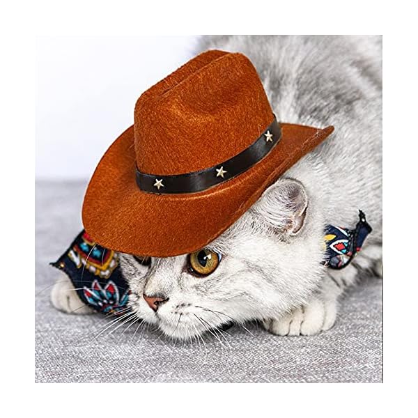 Awocan pet dog cowboy hat cosplay cap puppy pet dog cat holiday costume pet party decoration - image 4