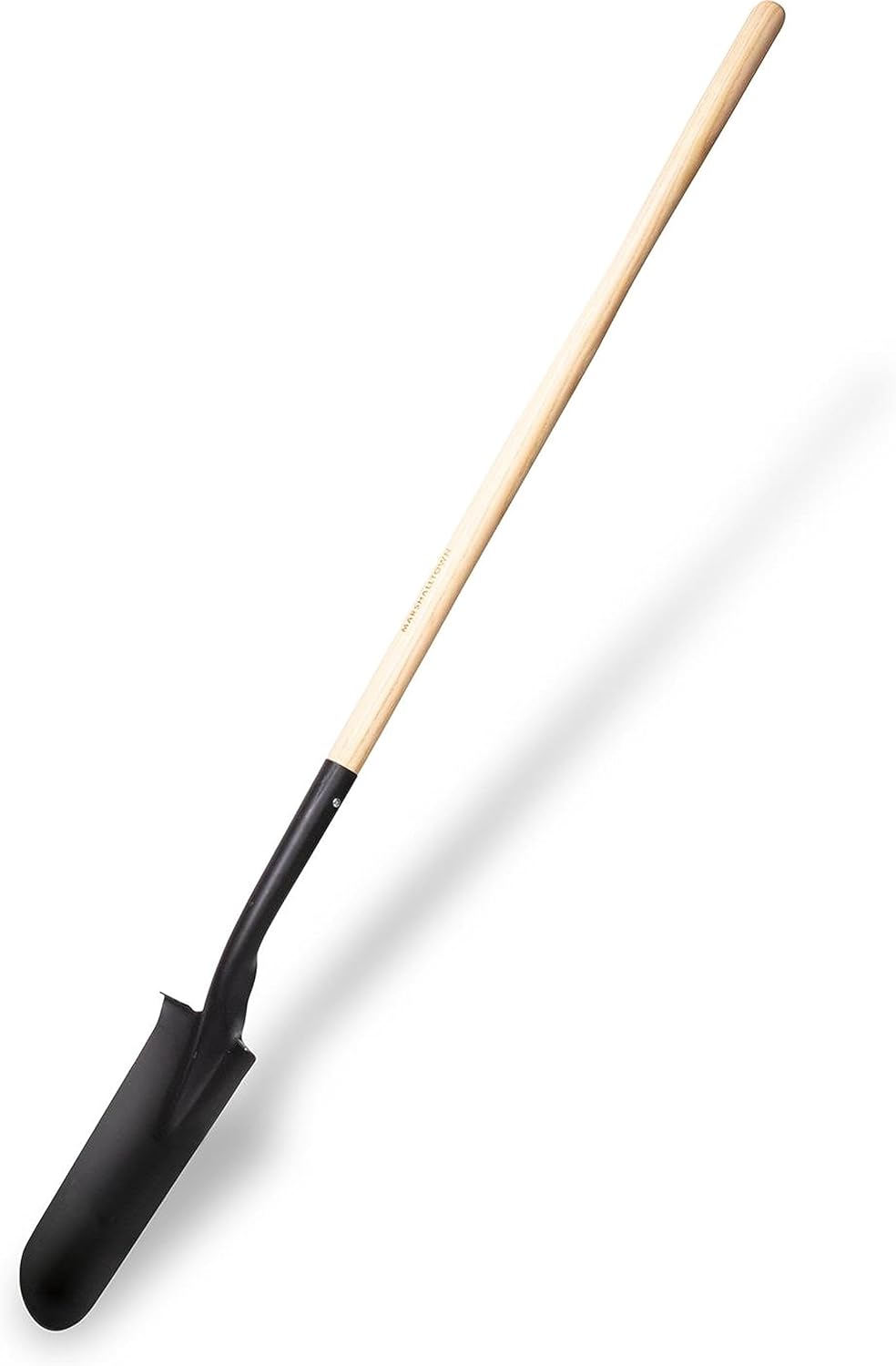 Marshalltown Drain Spade Shovels, Wood Handle, Durable 14-Gauge Tempered Steel, Round Point Blades, with or Without Steel Braced D-Grip, RBDSW