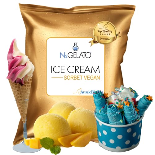 AussieBlends Sorbet Mix, Vegan Dairy Free Ice Cream Mix for Sorbet Maker | Soft Serve, Rolled Ice Cream, Gelato, Liquid Nitrogen Ice Cream, and Scooped Ice Cream Base | 1-Pack, Imported