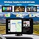Wireless Carplay Display mit A-pple Carplay & Android Auto, 7 Zoll Tragbares Autoradio mit Bildschirm, Navigationsgeräte für Auto mit Rückfahrkamera, Bluetooth, Mirror Link, Voice Control, FM, AUX