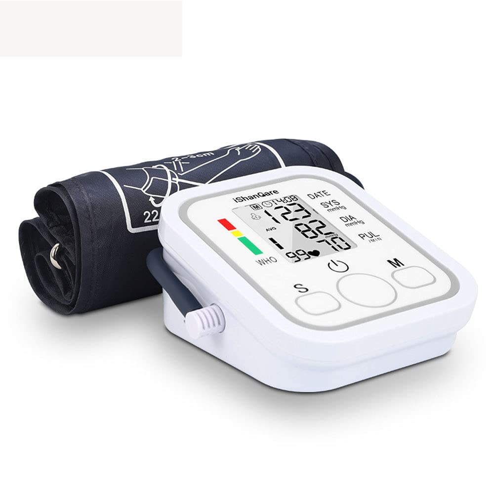 Monitor de presión arterial Brazo superior, monitor de BP digital preciso con manguito grande para uso en el hogar, diagnóstico irregular del latido del corazón, medidor de monitoreo de tasa de pulso