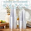 Turbo Bee 100 Pack 16 OZ Clear Plastic Cups, Disposable Crystal Plastic Party Cups for Iced Coffee, Smoothie, Slurpee, or Any Cold Drinks