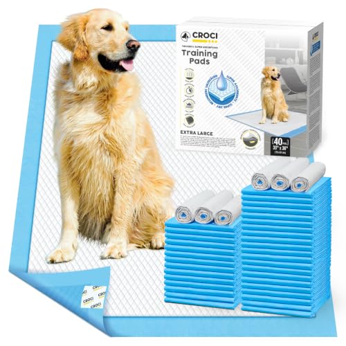 Image of CROCI XXL Puppy Pads with Adhesive Tabs Disposable Pee Pads 30x36in 40Ct