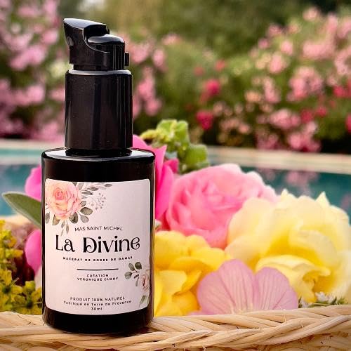 Instinto Aromatque - LA DIVINA - Elixir de Rosas de Damasco 30 ml - Aceite de Belleza Regenerador Orgánico Cuidado Natural, Pétalos de rosas antiguos infundidos artesanalmente en aceite de Argán y