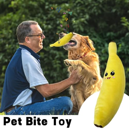 Bananen-Hundespielzeug-Quietscher, Bananen-Quietschspielzeug für Hunde,Plüsch-Welpen-Kauspielzeug | Hundebananen-Quietschspielzeug, sicheres Kauspielzeug für Hunde, interaktives Spielzeug für Welpen,