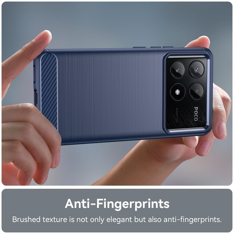 Image of Hybrid Carbon Fiber Back Case for Poco X6 Pro (Blue)