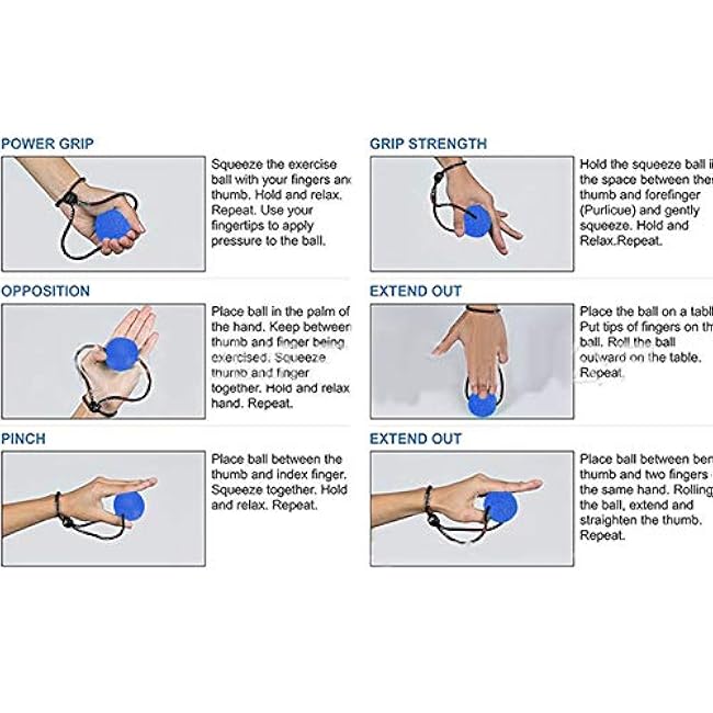 Silicone handle squeeze, with cord Antistress balls, hand trainer Finger trainer 3 pieces hand balls Climbing ball hand training device for pressure relief(Yellow15Blue30Green35 /