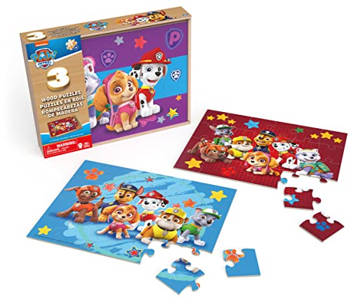 SPIN MASTER GAMES - PUZZLE 3 AÑOS PATRULLA CANINA - 3 ROMPECABEZAS DE MADERA - 6066794 - Juegos Infantiles - Patrulla Canina Juguetes - Juguetes Niños 3 años + - Juegos de Mesa Niños 3 Años +
