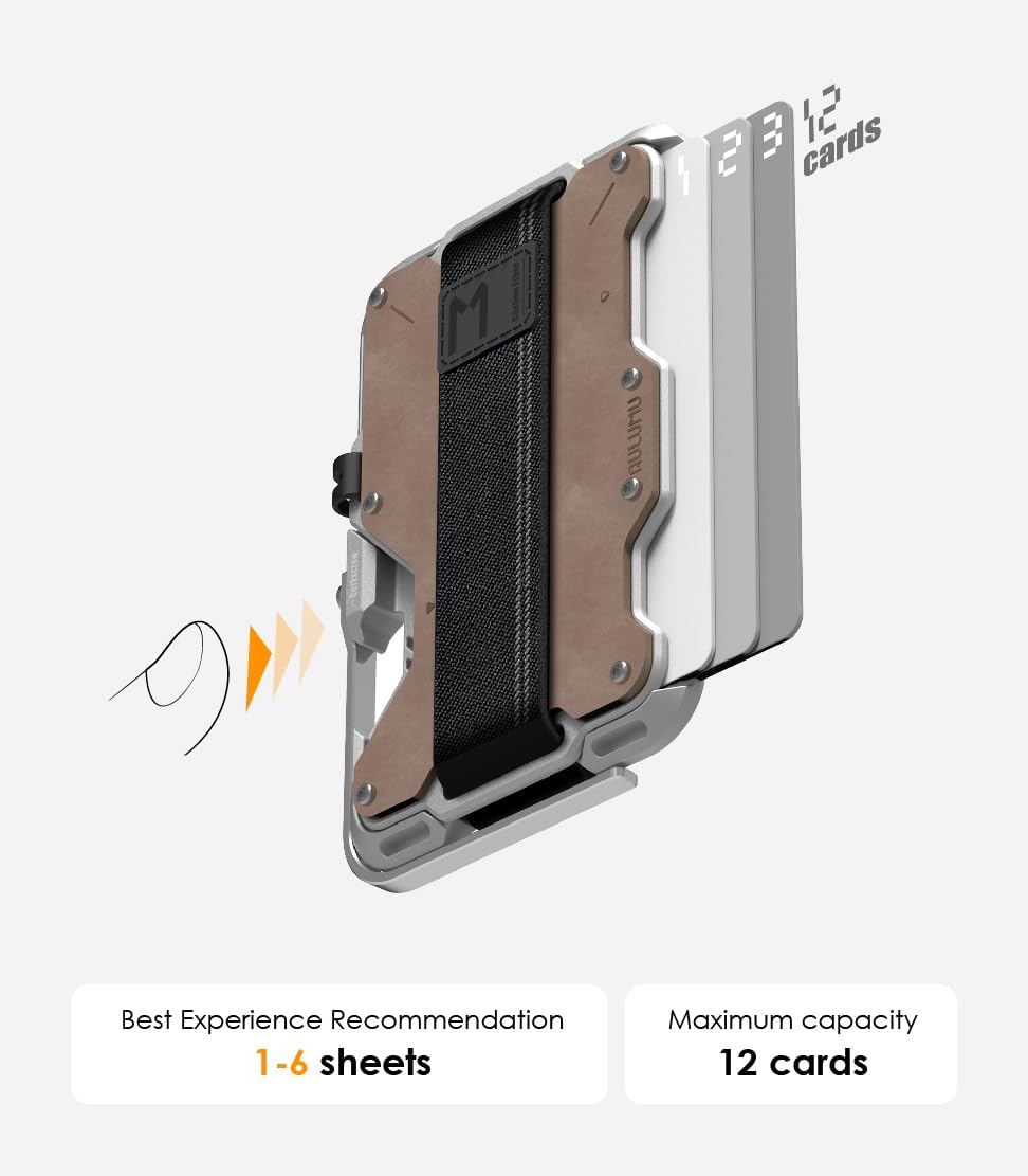 Aulumu G03 Men's Wallet Leather Metal Card Case • Compatible with MagSafe • Multi Function • Mobile Phone Stand/Grip • Bottle Opener • RFID Shielding Cards - Image 4