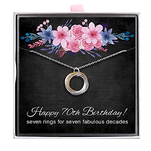 ALoveSoul Birthday Gifts for Women - Sterling Silver Interlocking Knot Circles Necklace Birthday Gifts Ideas