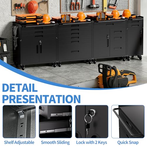 Image of Metal Storage Cabinet for Garage, Tool Cabinet, Utility Cabinet