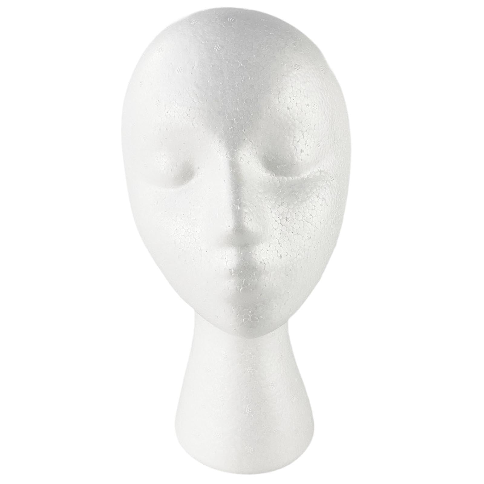 ALCXAZS Foam Mannequin Head Displaying Wigs Jewelry Hats While Offering And Stability In Wig Head With Smooth Bottom Scarf Glasses Wig Display Foam Model