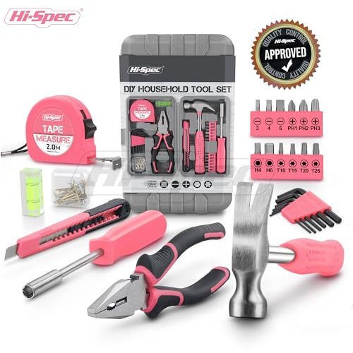 Kit combinado de herramientas domésticas rosa 54 piezas miniatura 5