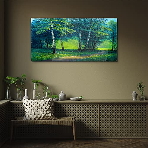 Tableau acrylique pour mur vide impression fleurs de forêt 100x50 - 3