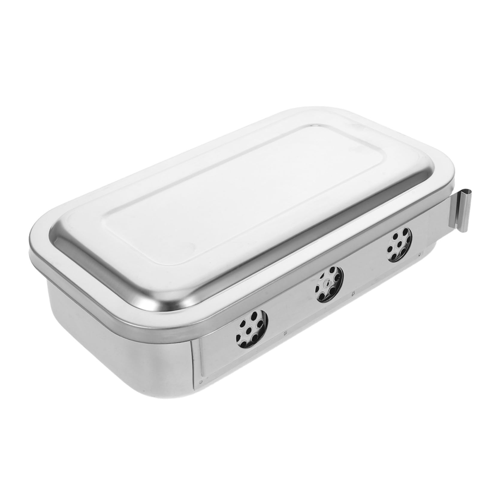 PRETYZOOM 5 Piezas Bandeja de Acero Inoxidable para Instrumentos Quirúrgicos con Tapa y Opciones Perforada o Maciza Resistente y Segura para Médica Hospitales y Clínicas