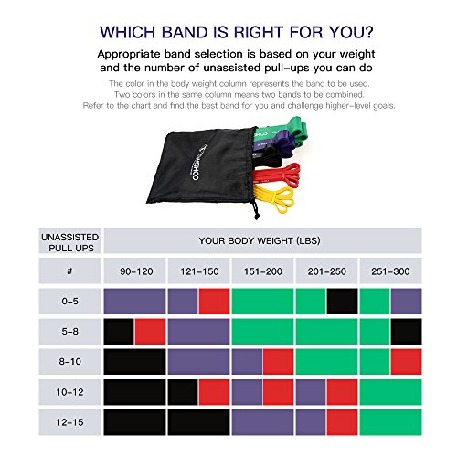 Tomshoo 5 Packs Pull Up Assist Bands, Resistance Bands With Straps Handles And Door Anchor, Stretch Bands,Exercise Bands With Guide For Fitness #TOP6