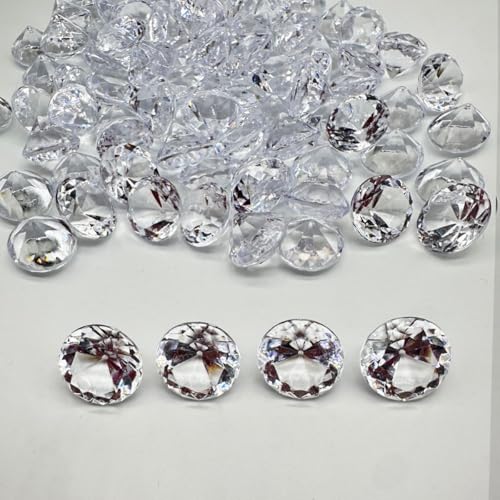 Dortrue Acrylic Diamond Gems Plastic Fake Gems 90 pcs 1Inch Faux Gemstones for Kids, Table Scatters...