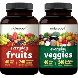 Fruit and Veggies Supplement â 480 Total Vegetarian Capsules | Balance of Natural 40 Whole Fruits & Veggies Blend | Fresh Superfood Formula with Vitamins and Minerals â Non-GMO