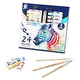 TBC Watercolour Paint Set, 24 x 12ml Water Colour Paints Tubes with 3 Paint Brush for Artists, Beginners, Students, Hobbyists, Adults - Image 1