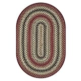 Homespice Chester Red Braided Rugs 27x45 Oval Country Style Rugs for Your Home