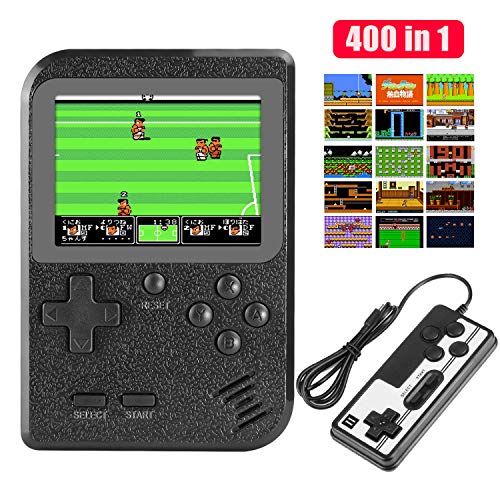 Etpark Handheld Game Console Retro Mini Game Player with 400 Classical FC Games 2.8-Inch Color Screen Support for Connecting TV and Two player 800mAh Rechargeable Battery Black