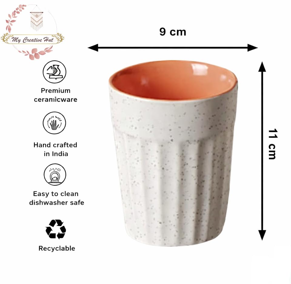 Image of Handcrafted Ceramic Kulhad Tea Cups Set, Handmade Floral Design, Eco-Friendly & Premium Festive Gift for Diwali, Weddings, Home Decor & Special Occasions (Multicolor)