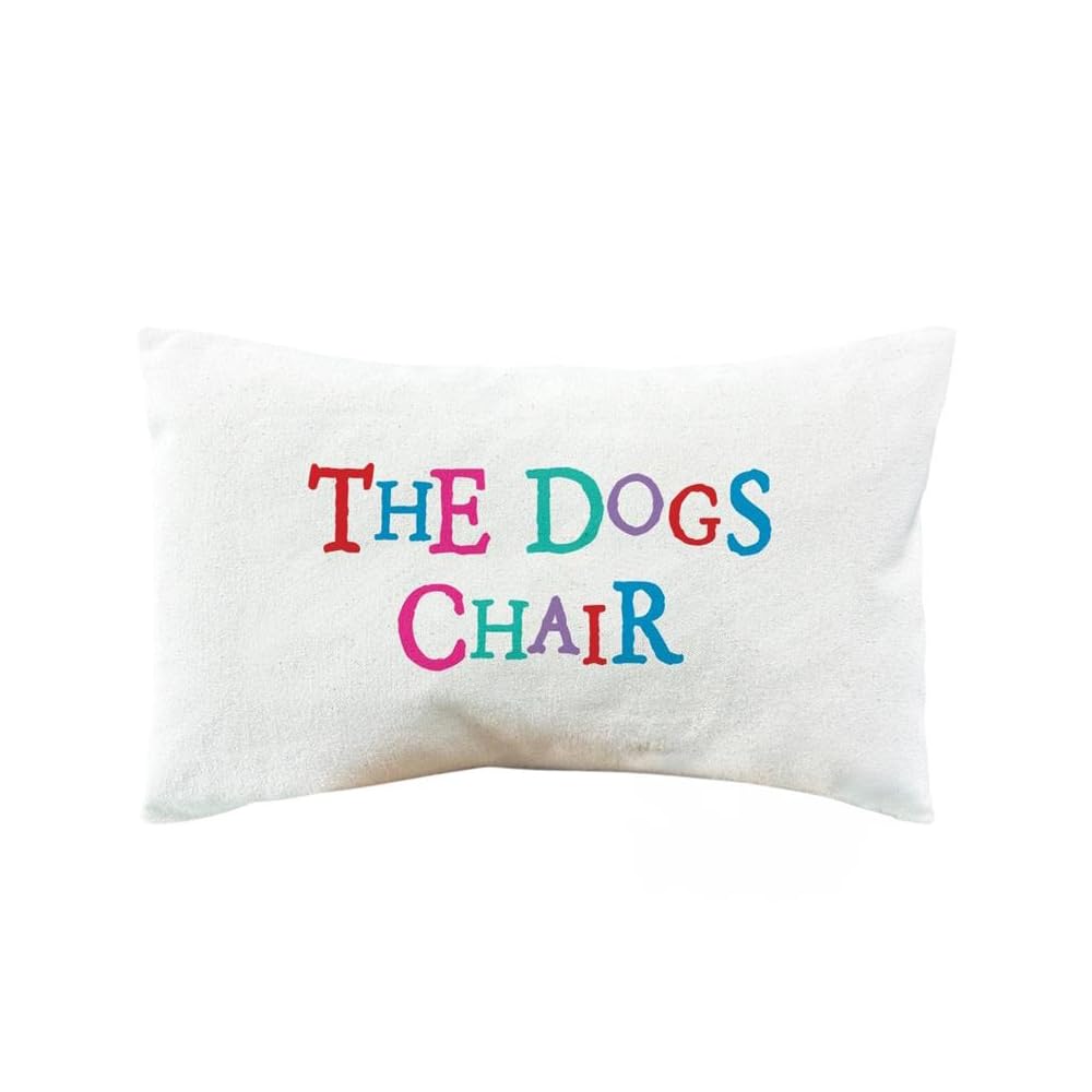 East of India The Dogs Chair Long Decorative Couch Cushion Farmhouse Rustic Garden Cushions Rectangular Sofa Pillow Cover with Insert Cushion 45 x 30 cm