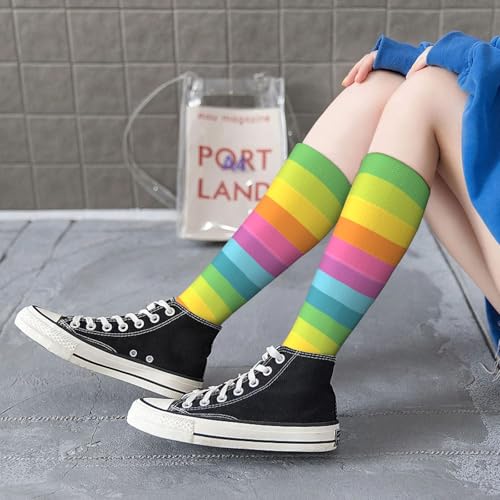 Image of Knee High Socks for Women Girls Fashion Women's Festival Stockings for Casual Running Work Travel