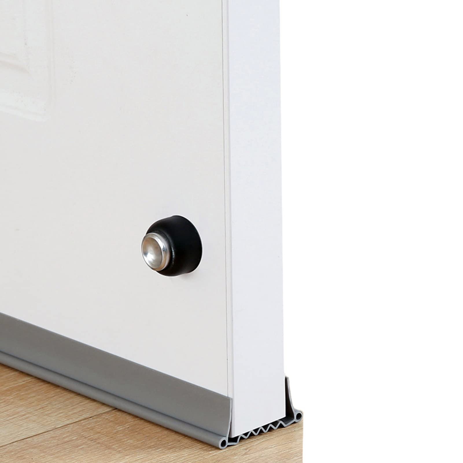 PVC Washable Door Draft Stopper - 38 Inch Adjustable Under Door Noise Blocker for Home and Office(Gray)